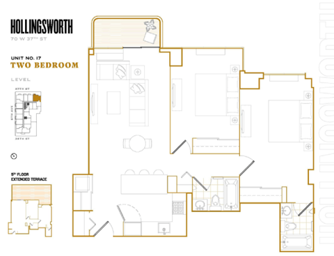 Floor plan for 2 beds, 2 baths, 902 sqft