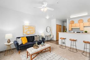 Portland apartment for rent - Living And Kitchen View at Fifth Avenue Place Apartments, Oregon, 97209