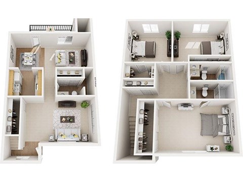 Floor plan for 3 beds, 2.5 baths, 1500 sqft
