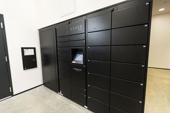The lockers in the womens locker room are black