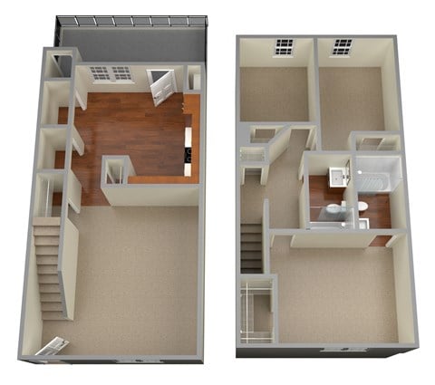 Floor plan for 3 beds, 2 baths, 1309 sqft