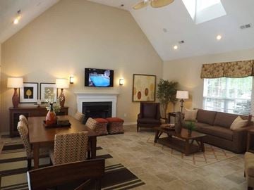 Chester apartment for rent - A living room with a fireplace and a television on the wall.