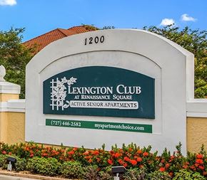 Clearwater apartment for rent - A sign for Lexington Club at Renaissance Square shows a phone number and website.