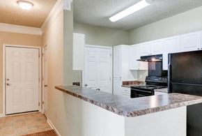 Columbia apartment for rent - a kitchen with an island and a stove