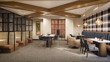 Sturgeon Lake apartment for rent - A modern dining room with a long table and chairs.