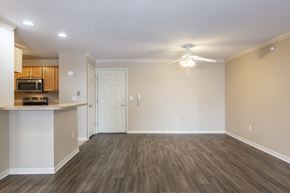 Omaha apartment for rent - A room with a white door and a ceiling fan.