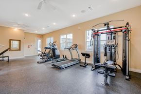 Huntsville apartment for rent - the gym with exercise equipment at 1861 muleshoe road