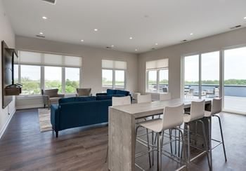 Resident clubroom with kitchen and lounge
