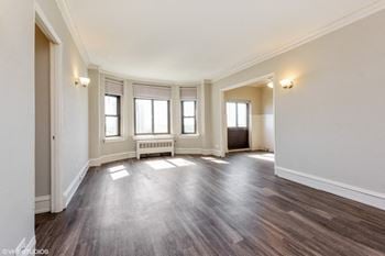 Open living space with huge windows