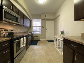 Chicago apartment for rent - Kitchen with rich wood cabinetry - 2 Bedroom A