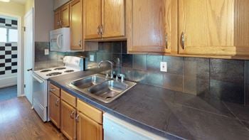 Tiled backsplash and countertop