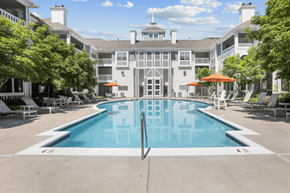 Laurel apartment for rent - Resort-style pool with sun deck at The Crossings at Russett in Laurel, MD