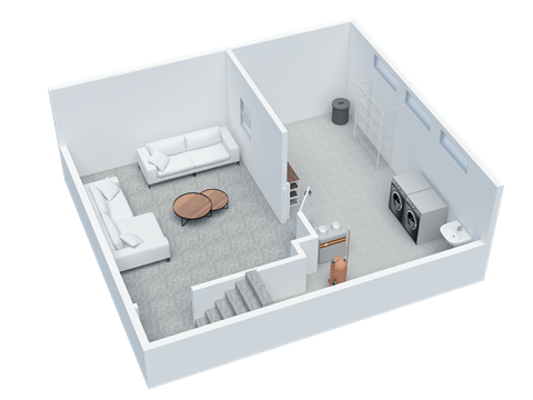 Floor plan for 3 beds, 1 bath, 1100 sqft