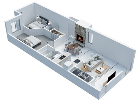 Floor plan for 2 beds, 1 bath, 816 sqft