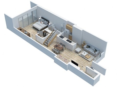 Floor plan for 3 beds, 2 baths, 1265 sqft