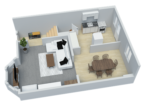Floor plan for 3 beds, 1 bath, 1181 sqft