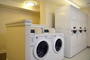 Silver Spring apartment for rent - A row of washing machines in a laundromat.