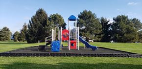 Groveport apartment for rent - a playground in a park with a blue slide