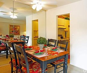 Farmington Hills apartment for rent - a dining room with a table and chairs