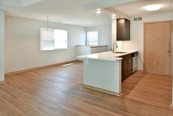Wood-look flooring throughout main level