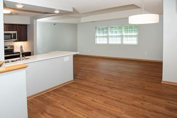 Wood-look flooring throughout main level