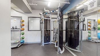Fitness center with weights