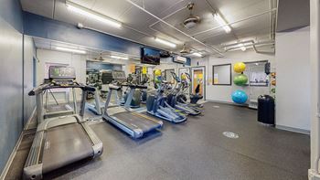 Fitness center with cardio machines