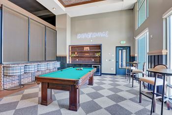 Game lounge with sports simulator