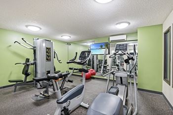 Gym with exercise equipment 
