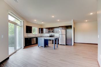 Large kitchen with accent island