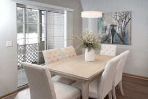 Minnetonka townhouse for rent - dining room with walkout to porch