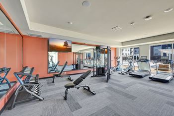 State-of-the art fitness center with yoga studio