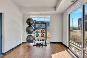 State-of-the art fitness center with yoga studio