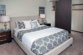 Minneapolis apartment for rent - Large bedroom with walk-in closet at 600 10th Ave apartments in Minneapolis, MN