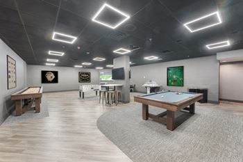 Billiards table in game room