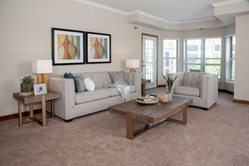 Edina apartment for rent - a living room with two couches and a coffee table