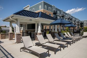 Poolside relaxing chairs