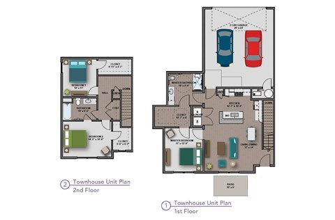 Floor plan for 3 beds, 2.5 baths, 1561 sqft
