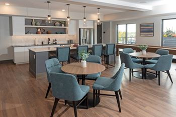 Community room with kitchen