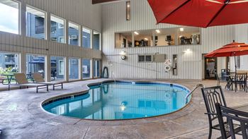 A large indoor swimming pool