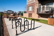 Carver apartment for rent - Carver Crossing Apartments Outdoor Bike Rakes on Patio