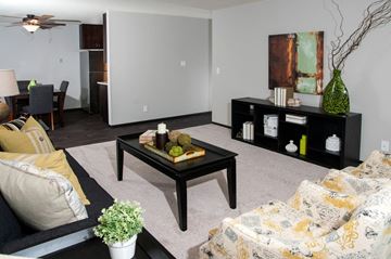 Eden Prairie apartment for rent - a living room with a couch and a coffee table