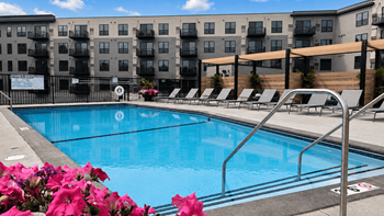 Pool with cabanas