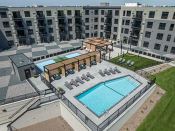 Pool with cabanas