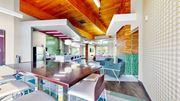 Shoreview apartment for rent - A modern dining room with a long table and chairs.