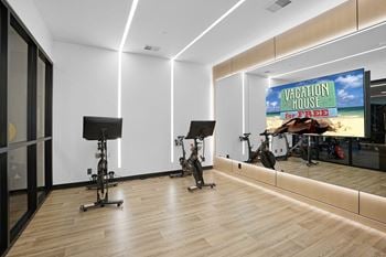 Fitness center with peloton bikes