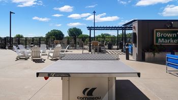 Outdoor ping pong table and bocce ball court