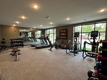 A gym with cardio equipment