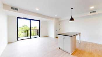 Living room with expansive window