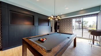 Game room with billiards and video games
